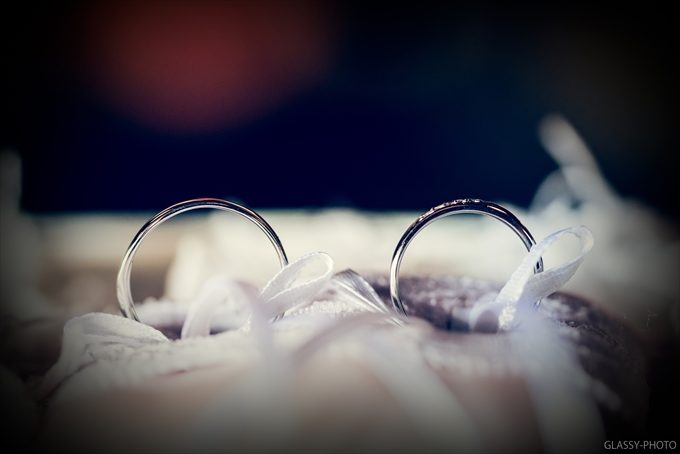 挙式が始まる前に結婚指輪の写真を撮っておきます