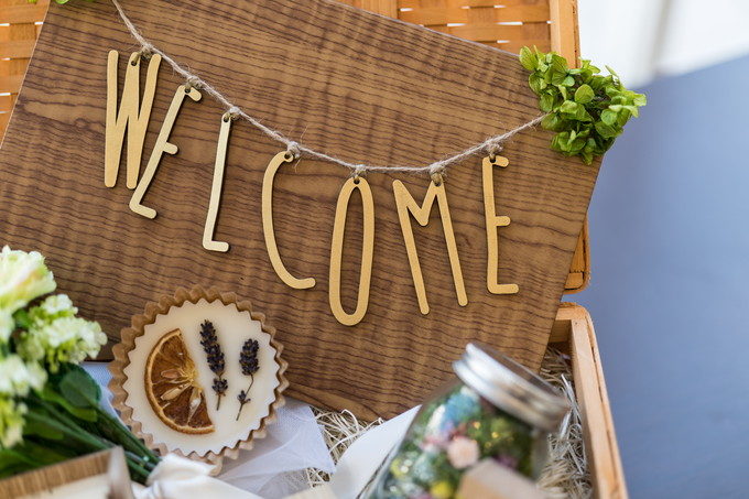 手作りの「WELCOME」アイテムはお二人のセンスが現れます