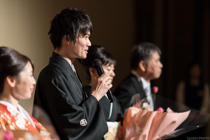 新郎さんからの締めのご挨拶で披露宴の御開きとなります