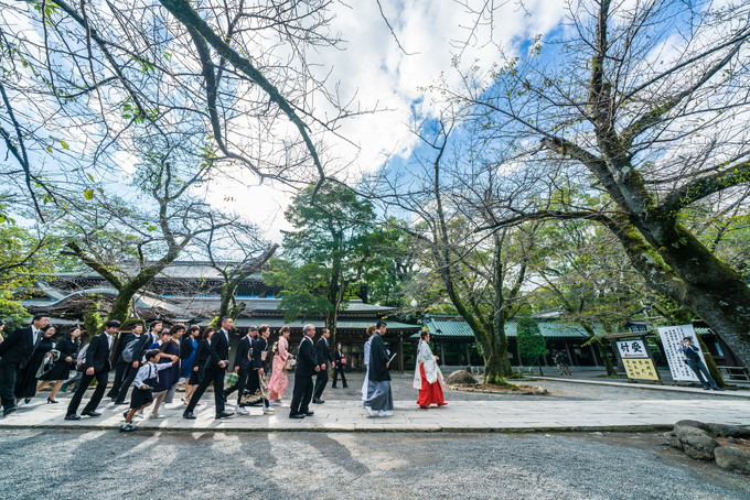 三嶋大社での花嫁行列