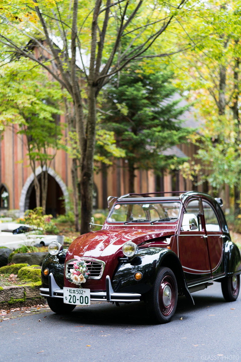 ホテルシェラリゾート白馬の花嫁専用車はかわいいクラシック